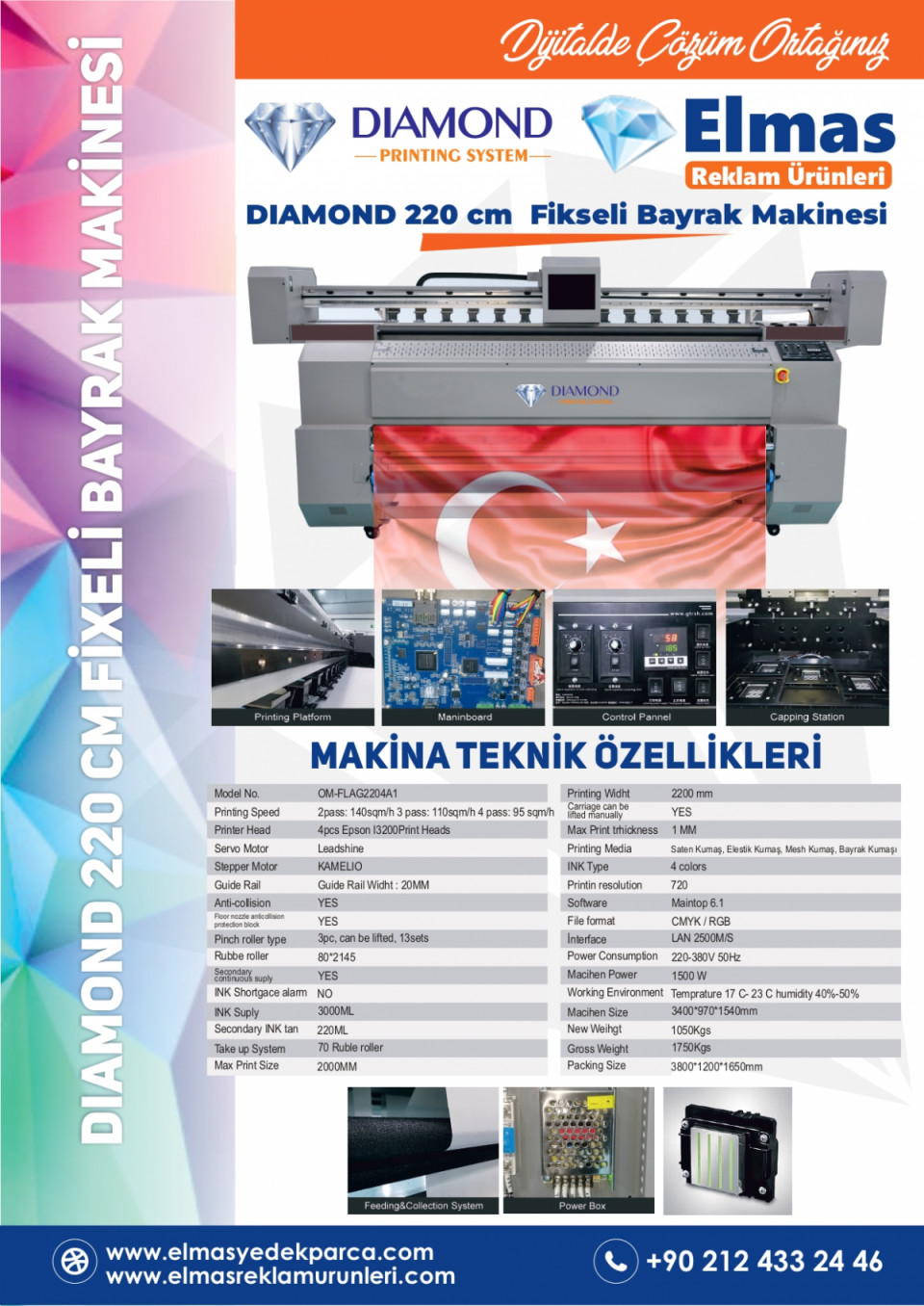 220cm Fikseli Bayrak Makinesi